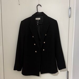 Mango Black Blazer with Gold Buttons